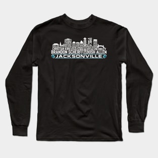 Jacksonville Football Team 23 Player Roster, Jacksonville City Skyline Long Sleeve T-Shirt